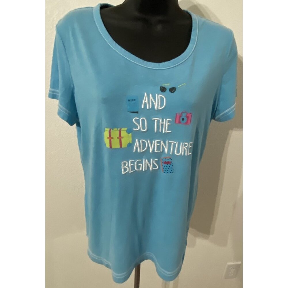 Secret Treasures Sleepwear Womens Size M(8-10) Top Vacation Graphics